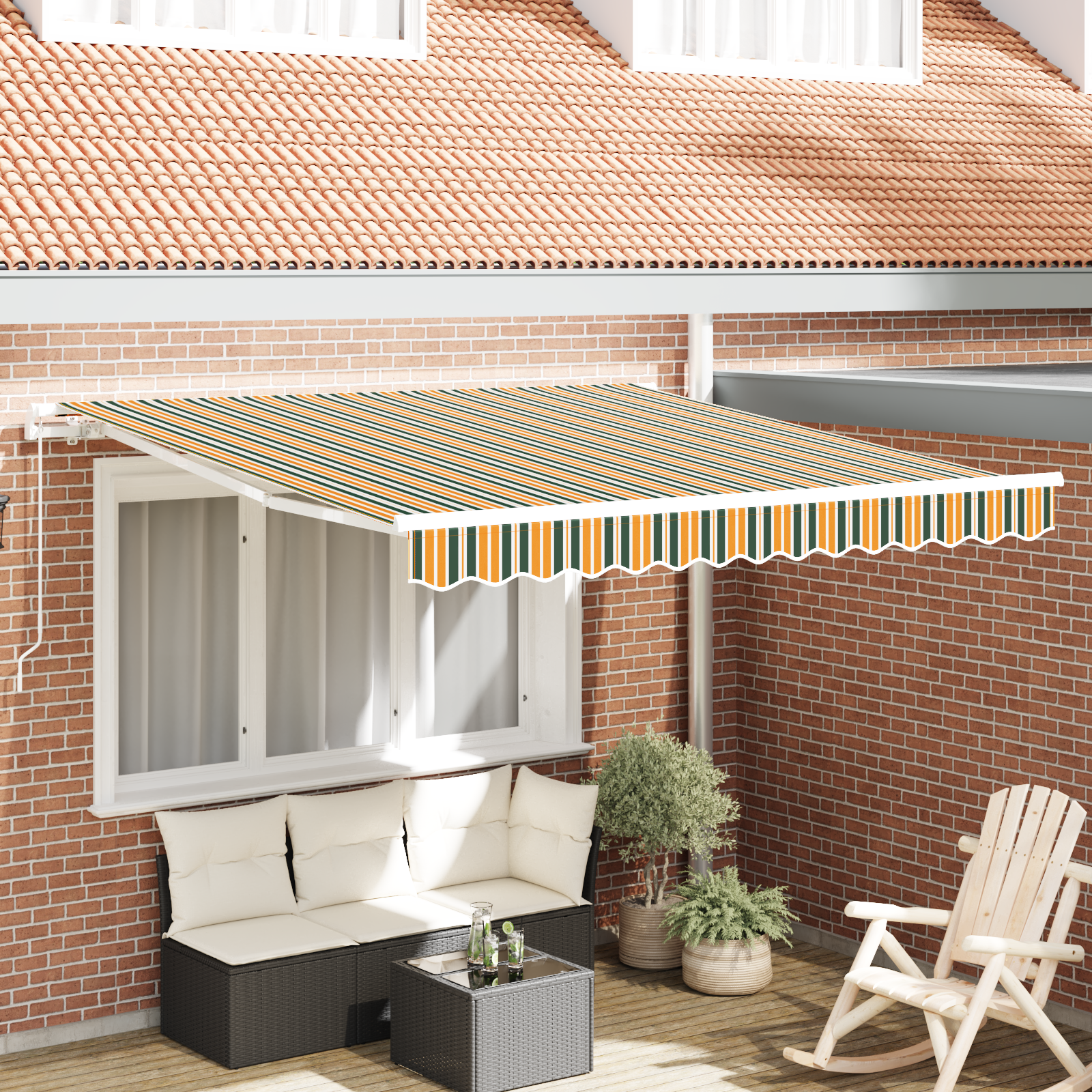 Markiza zwijana Wielokolorowe 350 x 250 cm vidaXL