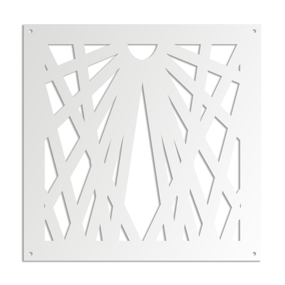 LASER - Panel perforowany z PVC - Osłona przeciwsłoneczna - Rozmiar 98x98 cm - Grubość 1 cm - Kolor BIAŁY