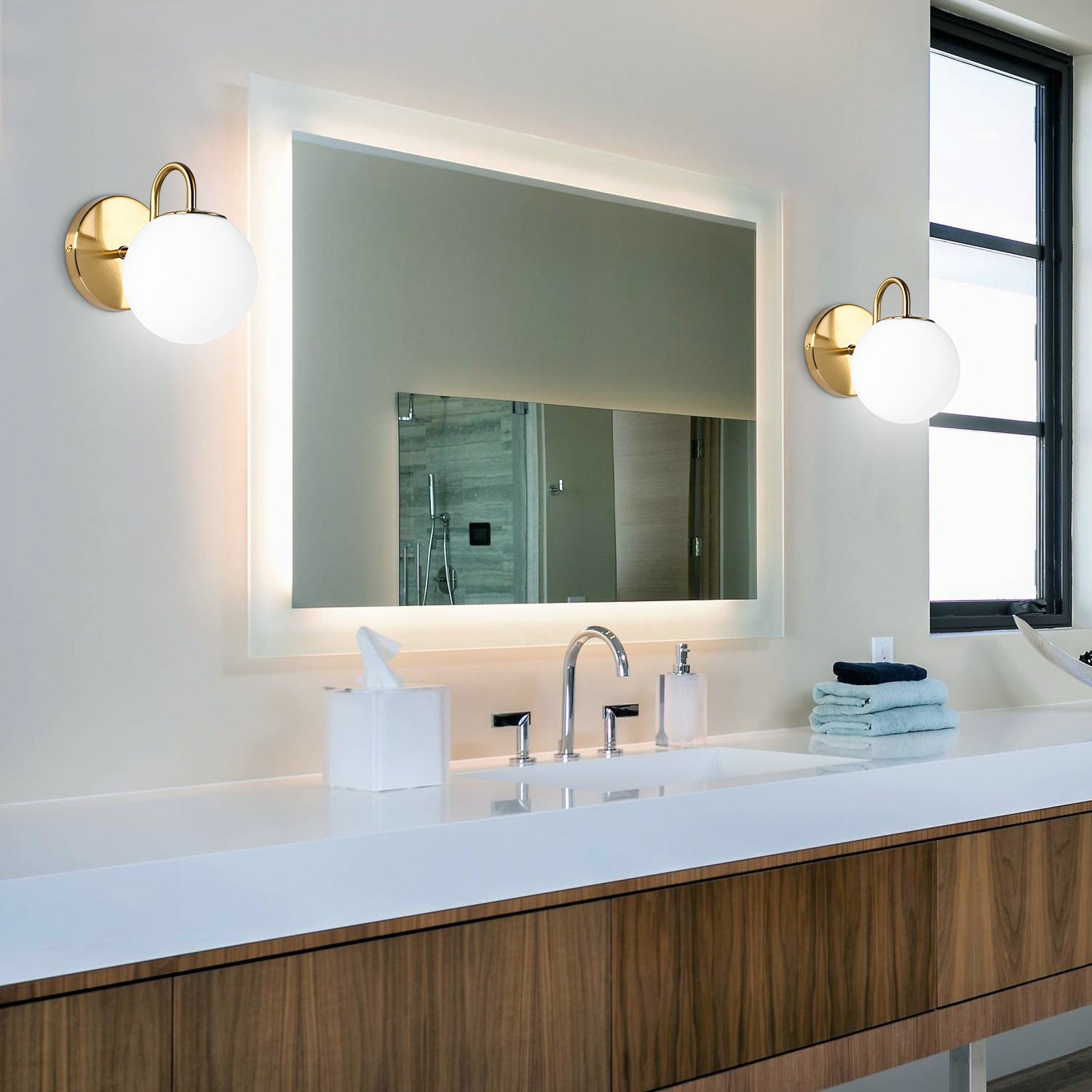 Applique murale d'intérieur pour salle de bain,applique moderne en métal, applique LED G9,éclairage pour miroir de salle de bain,idéal pour la chambre - 8