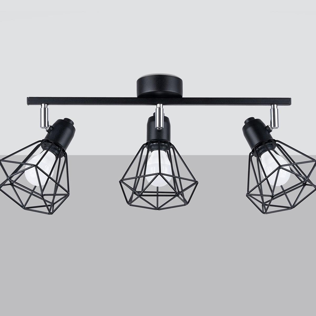 Plafon LUNOVA 3 czarny LED 4000K - 52x17x19cm Sollux