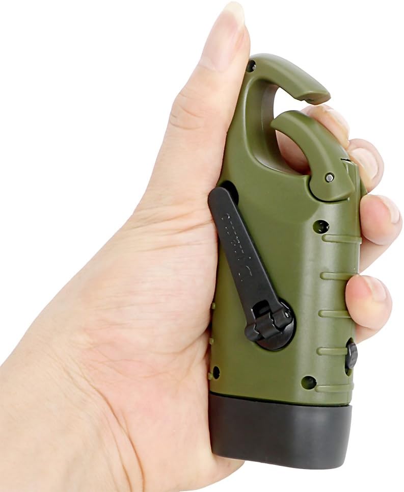 Torcia LED portatile alimentata a energia solare con generatore a manovella, adatta per campeggio, alpinismo e attività in tenda. - 5