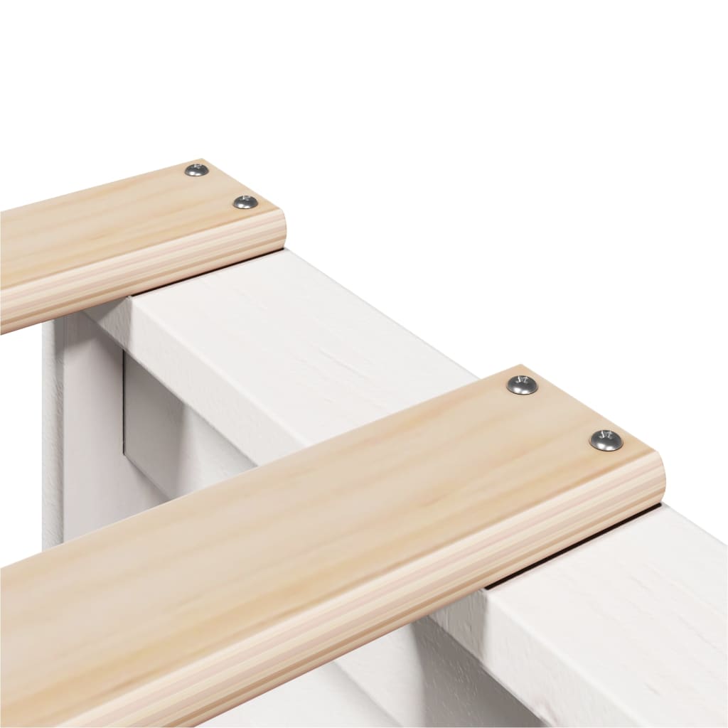 Cadre de lit sans matelas en bois massif de pin blanc pour la chambre, 200 × 200 cm - 9