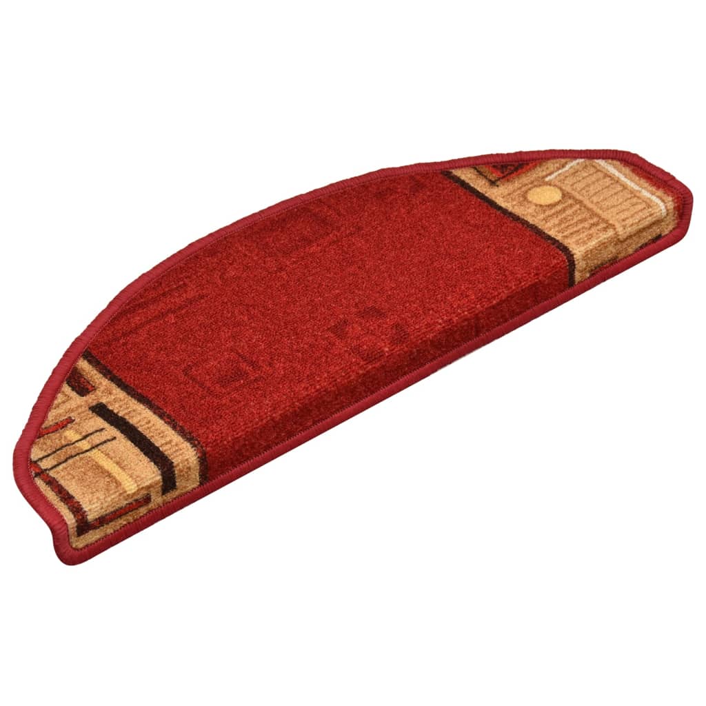 Tapis d'escalier autoadhésifs 5 pcs 65x21x4 cm Rouge - 3