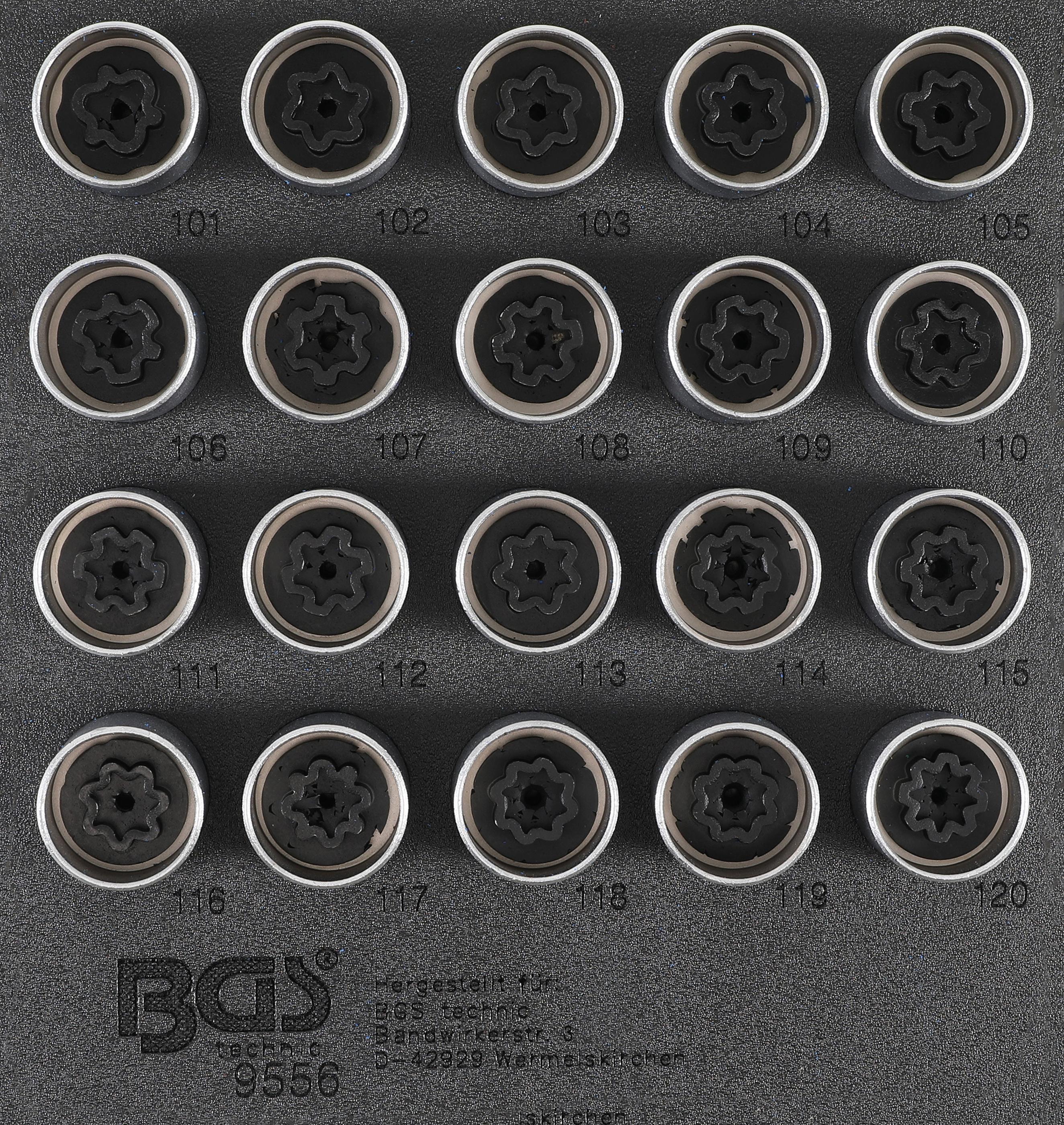 BGS Insert de servante d'atelier 1/3 : Jeu d'extracteurs d'injecteurs | pour camions