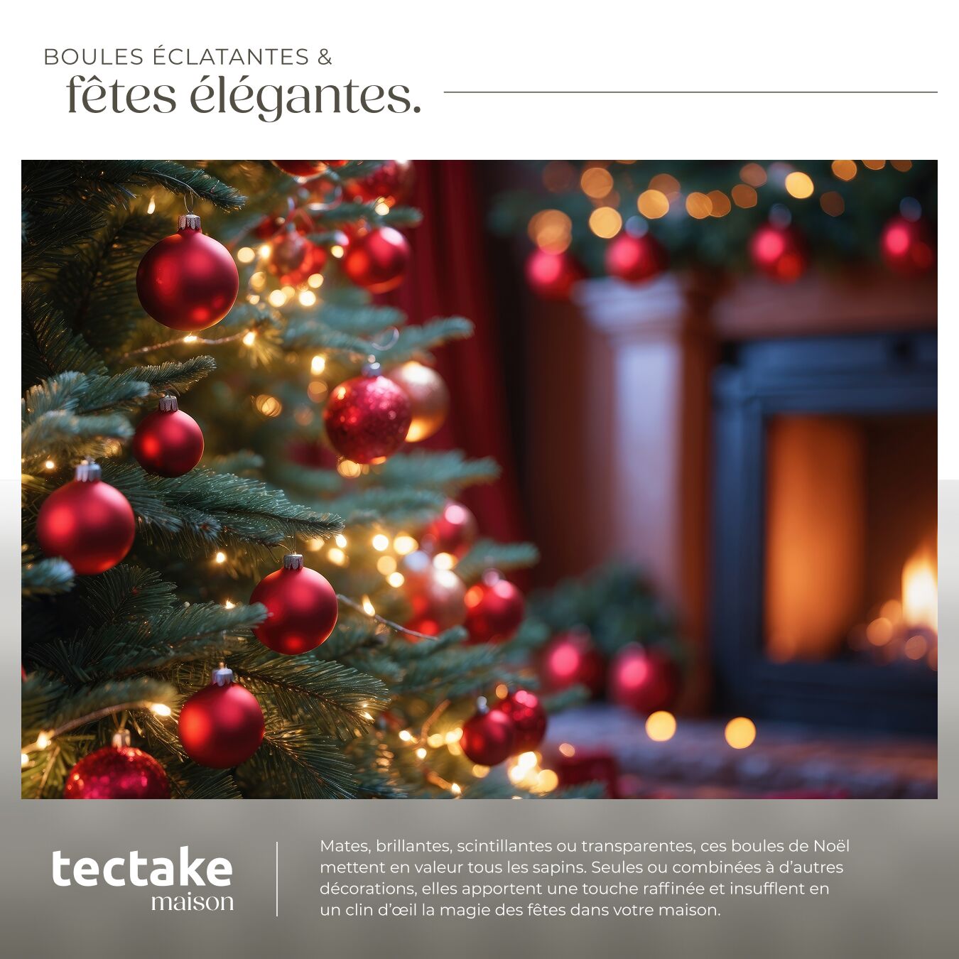 TECTAKE Bolas de Natal Conjunto de 24 em vermelho - 7