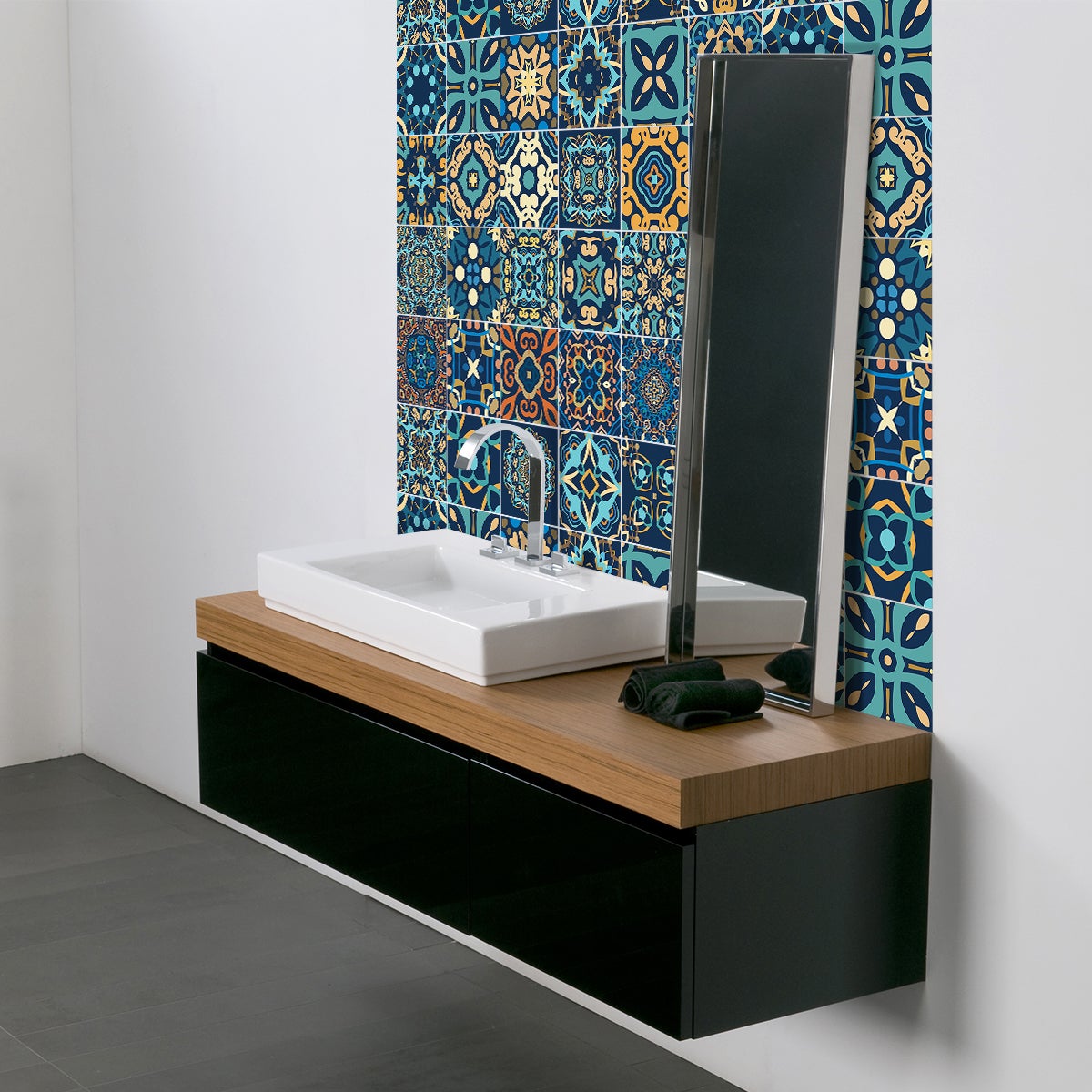 9 adesivi piastrelle di cemento azulejos dizier - Sticker adesivo - adesivi murali - 9stickers15x15cm - 5