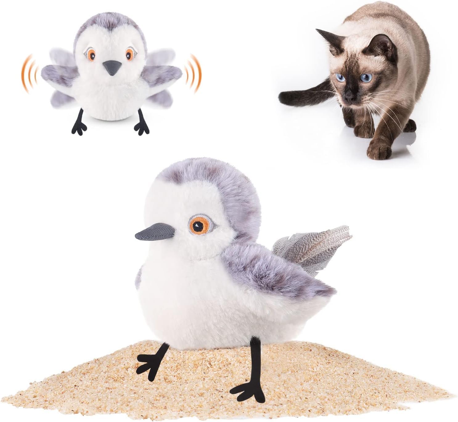 Jouet pour chat Flutter Bird (non volant), rechargeable, tactile ...
