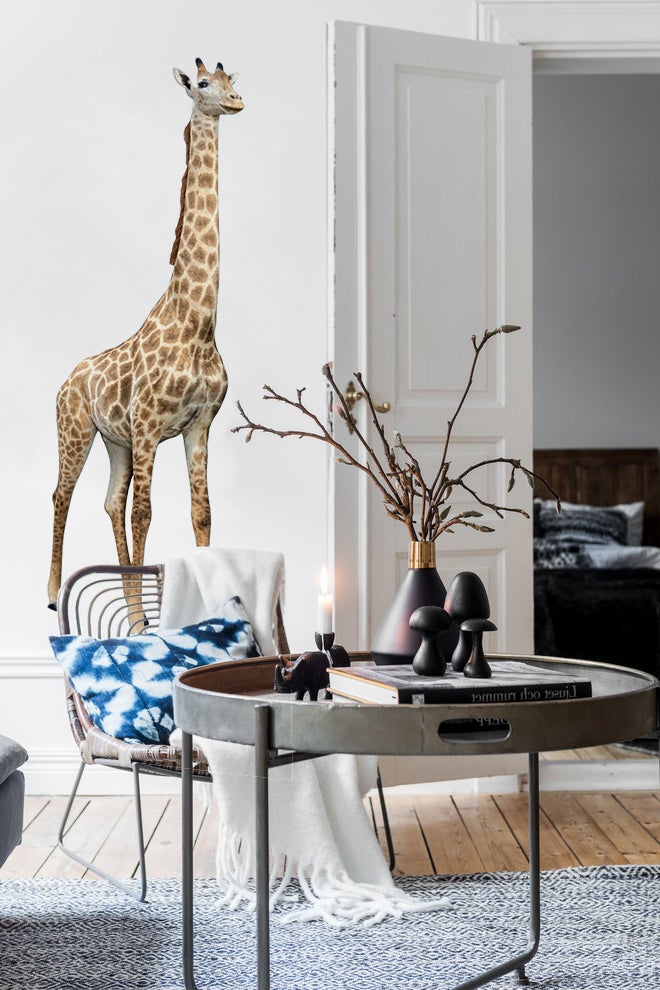 Pegatina decorativa, foto de una jirafa gigante real, decoración de animales, 60 cm x 170 cm