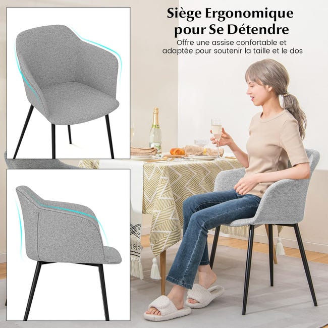 Sedia da pranzo (set di 2) con rivestimento in velluto beige | Leroy Merlin Sedia da pranzo (set di 2) con rivestimento in velluto beige | Leroy Merlin