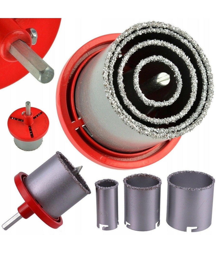 Kit Frese A Tazza Carotatrice 9 Pezzi Per Muri - Diametri 30-100 Mm Con Aste SDS Plus E MAX - Foto 11