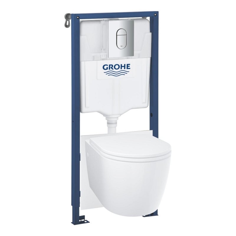 Pack grohe rapid sl 5 en 1 con wc suspendido bau ceramic y pulsador cromado