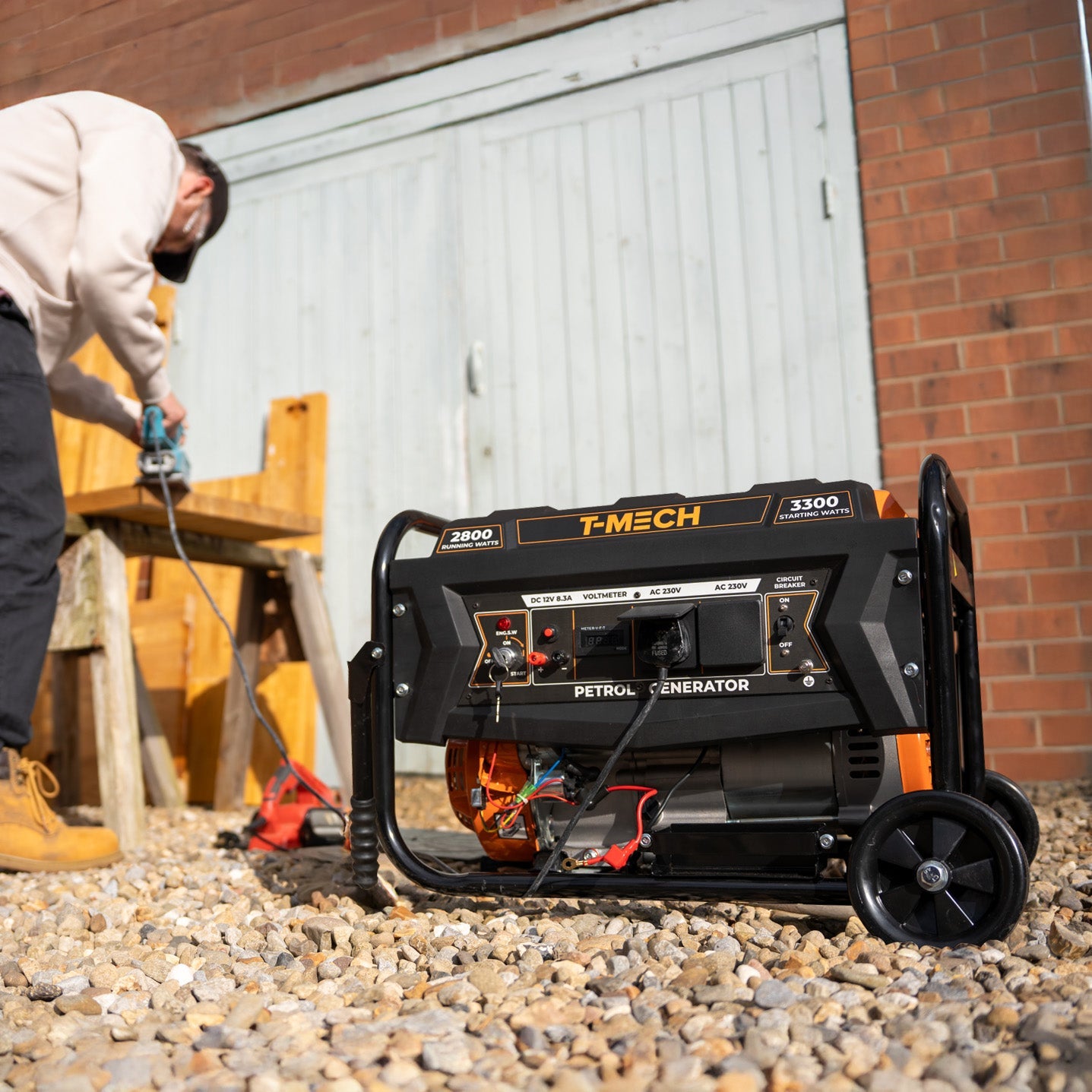 Générateur à Essence Portable Groupe Éléctrogène Genset Monophasé 3300w 7CV 12 L 4 Temps 210cc Sortie 230v AC 12v DC - 8