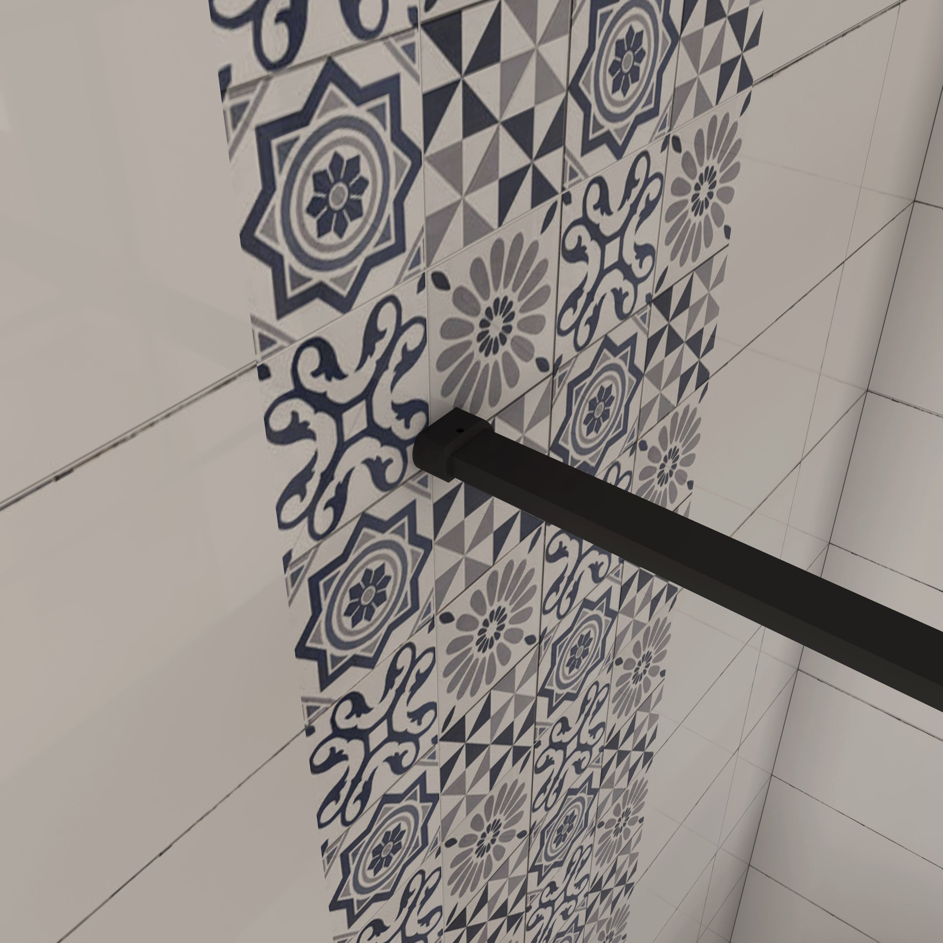 AICA paroi de douche 100x200cm modèle WBPR avec une barre de fixation 90cm - 4