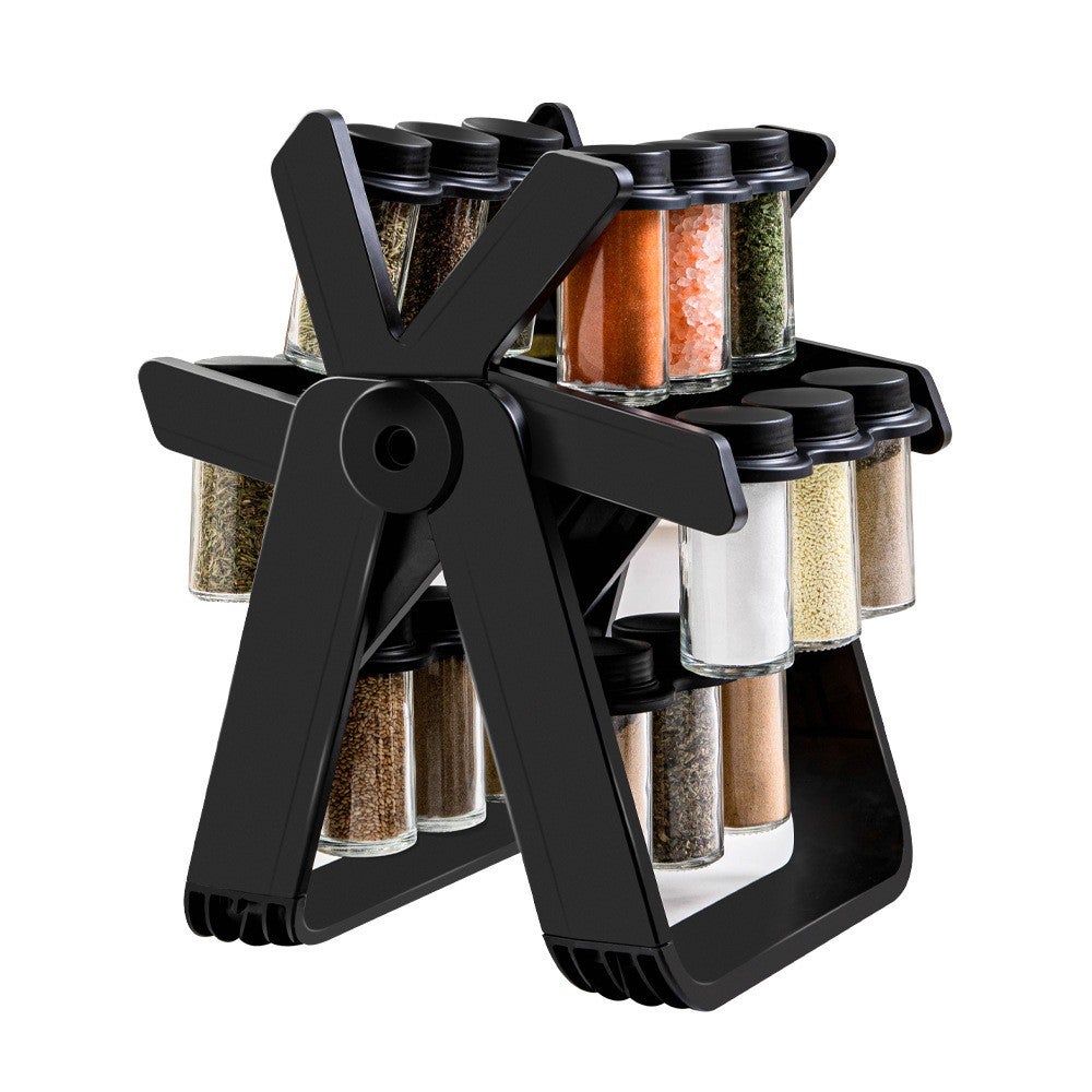 Suport pentru condimente rotativ Flippy, 34x23 cm, negru