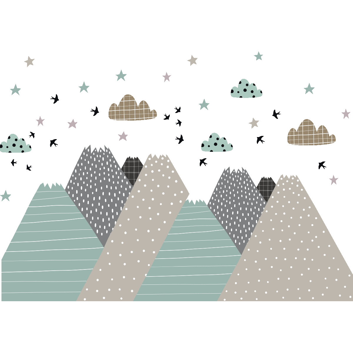 Adesivo bambino di montagna scandinavo sarka - Sticker adesivo - adesivi murali - 100x150cm - 2