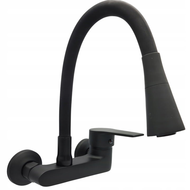 Grifo de cocina, grifo para fregadero con rotación de 360°, Negro