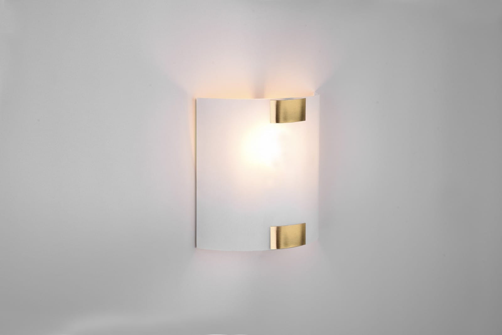 Kinkiet PURA biało-złoty 1xE27x40W szkło wym:20x7,5x7,5cm IP20 Trio