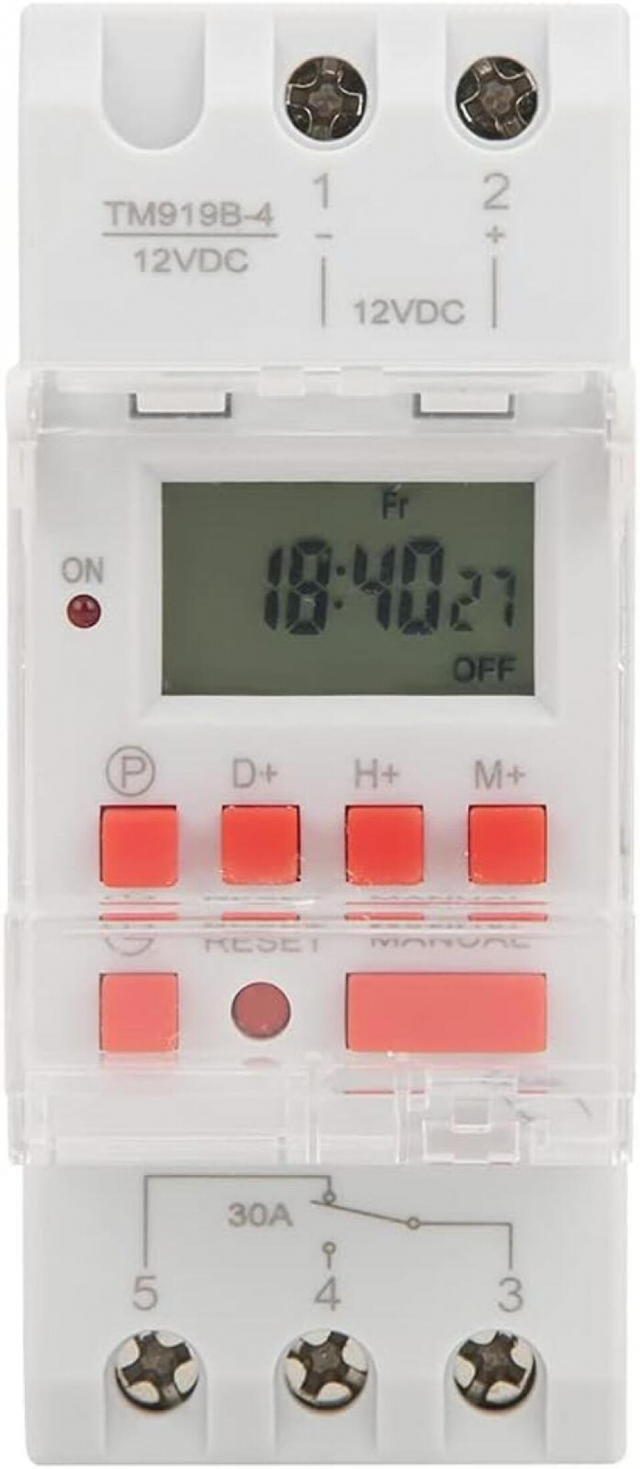 Programador horário elétrico temporizador relé com interrupor horário e visor LCD pré configuração semanal programável DC temporizador digital