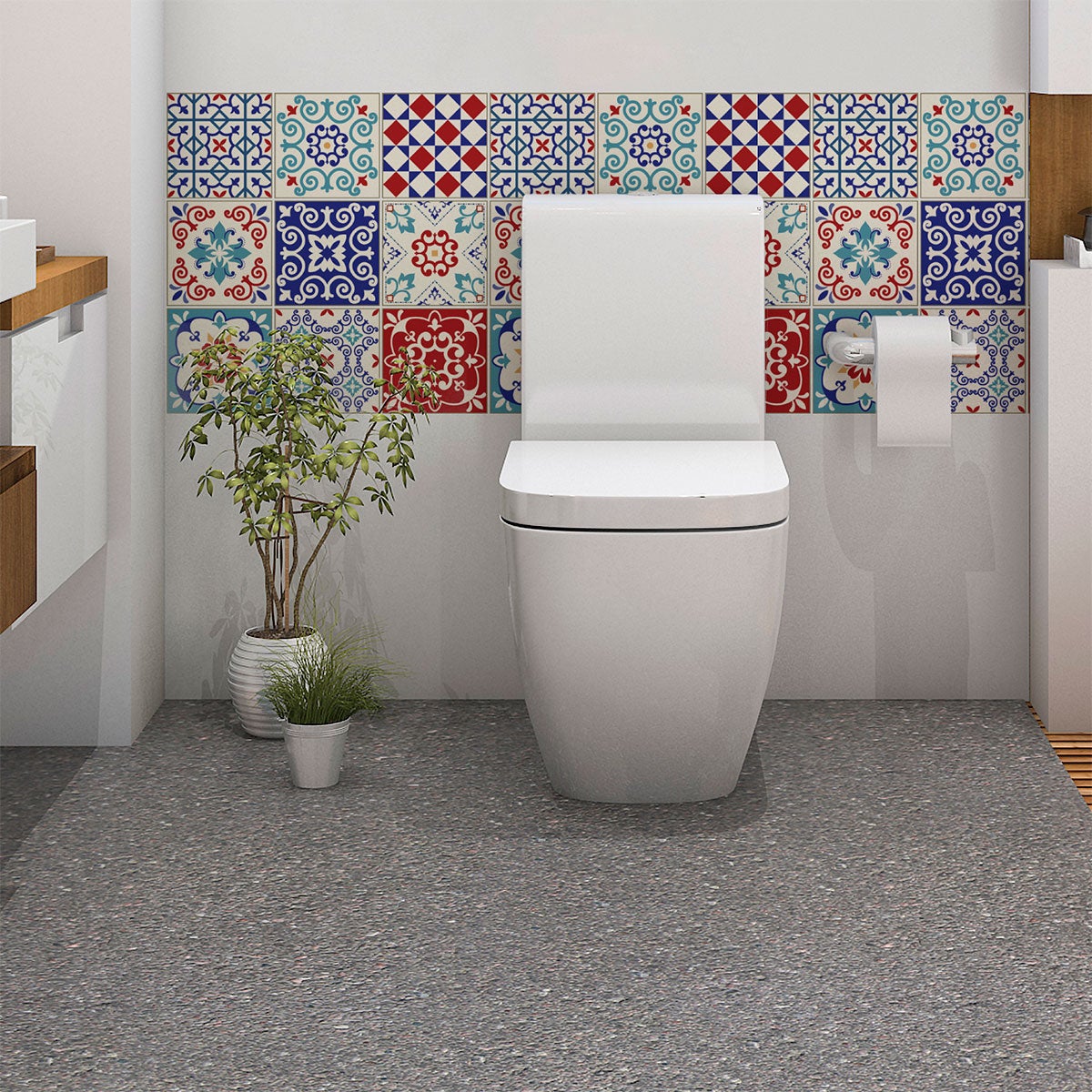 9 adesivi piastrelle di cemento azulejos giraono - Sticker adesivo - adesivi murali - 9stickers15x15cm - 4