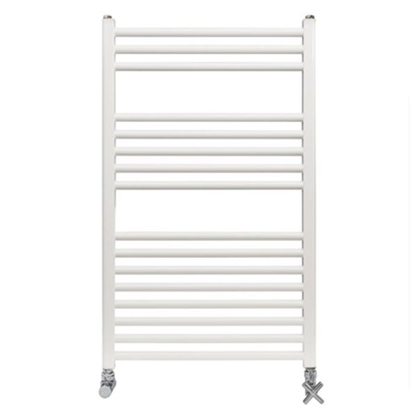 Scaldasalviette Bianco Per Bagno – Design Tubi Dritti, 80x50 Cm, Idrico, In Acciaio Inox (interasse 45 Cm)