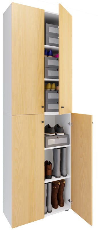 Szafka na buty Lona Biały/Buk W. 220 x S. 70 x G. 40cm