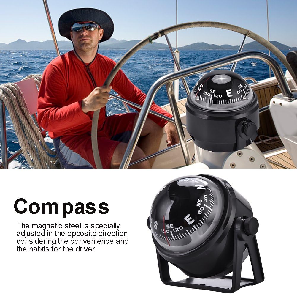 Compas Bateau,Boussole de Navigation numérique, Boussole de Vision Nocturne de Boule Marine Militaire réglable électronique Boussole Marine | Leroy Merlin