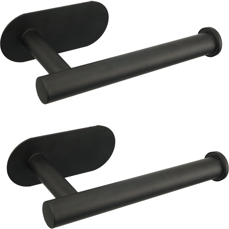 sztuki czarnych, samoprzylepnych uchwytów na papier toaletowy ze stali nierdzewnej, bez wiercenia, do łazienki, kuchni i pralni.