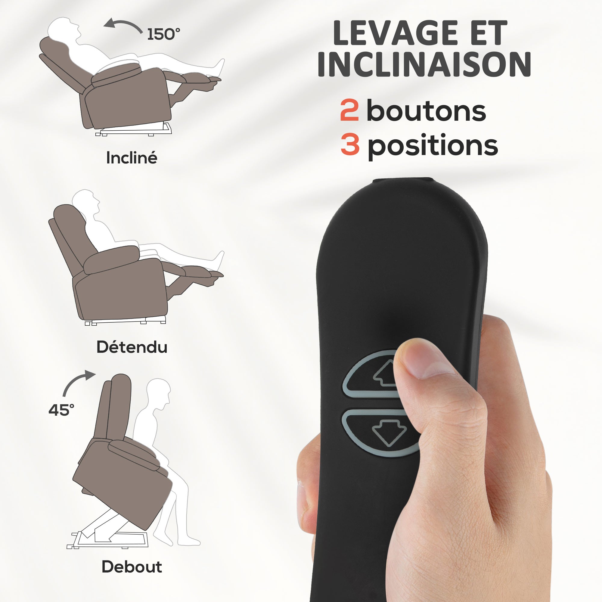 Fauteuil releveur électrique Velours (Polyester) HOMCOM - 4