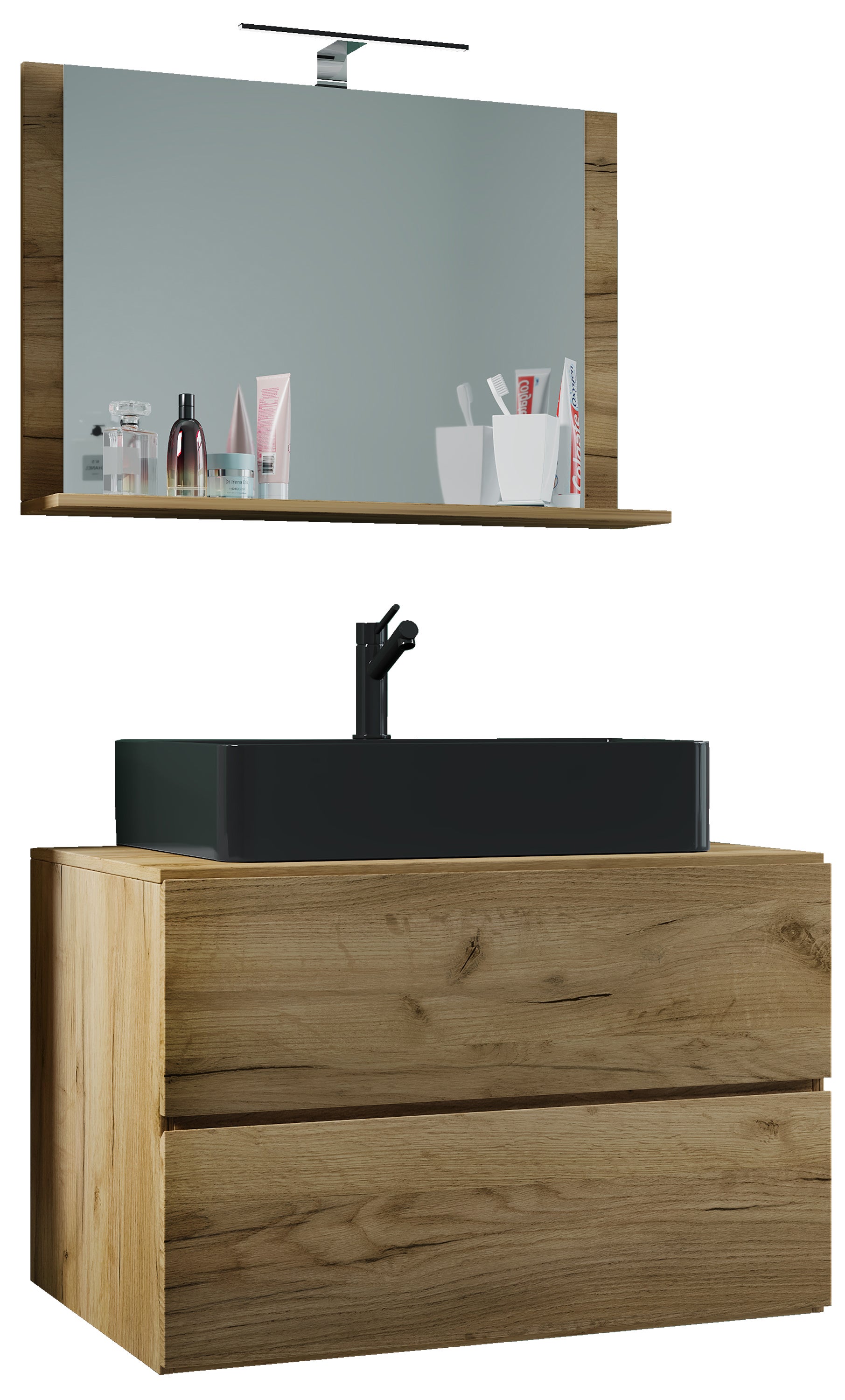 umywalka do mebli łazienkowych Lendas Dąb miodowy W. 124 x S. 80 x G. 52 cm