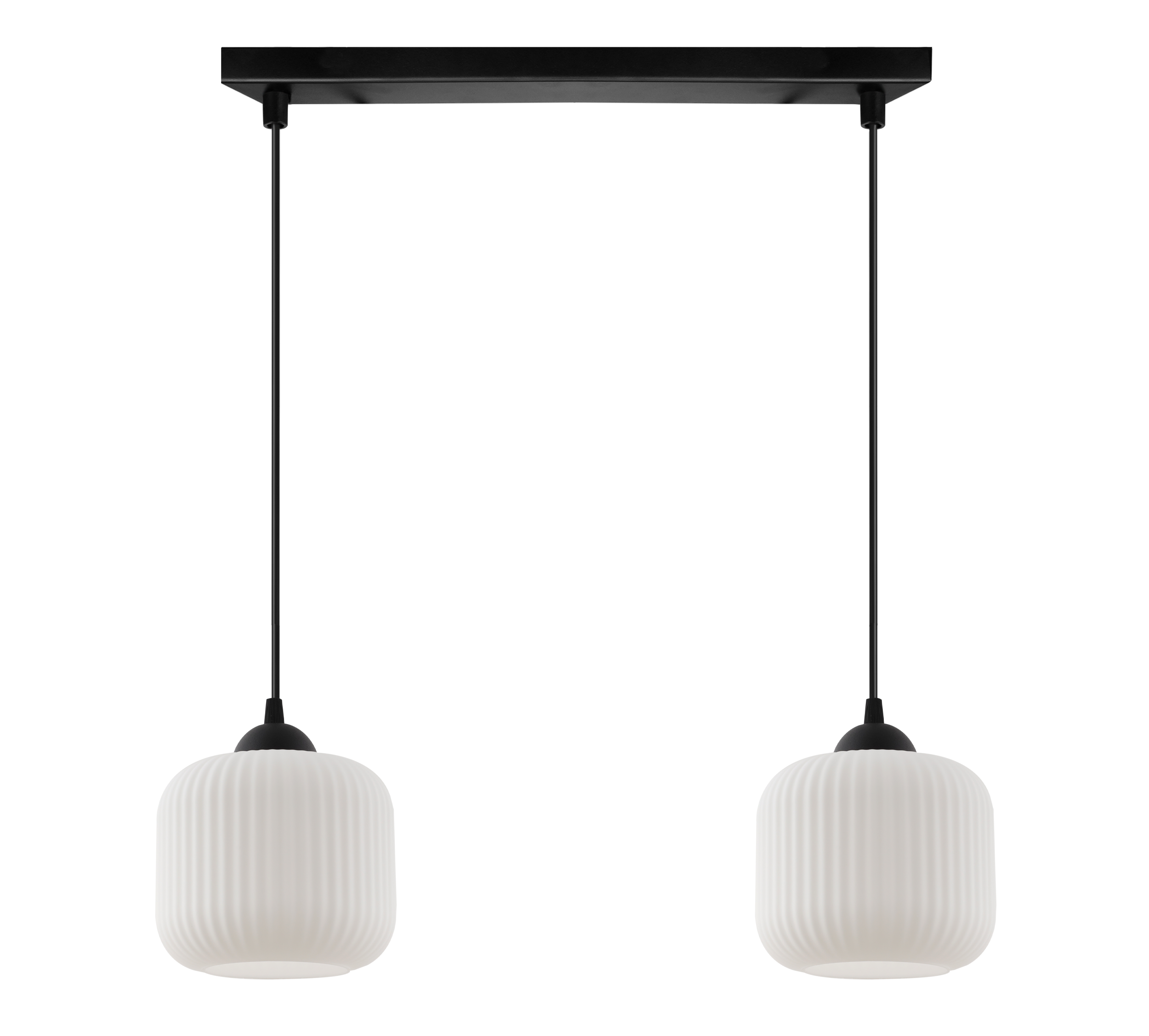 Lampa sufitowa wisząca Riffle loft 2xE27 klosz walec czarny/biały Light Home LH
