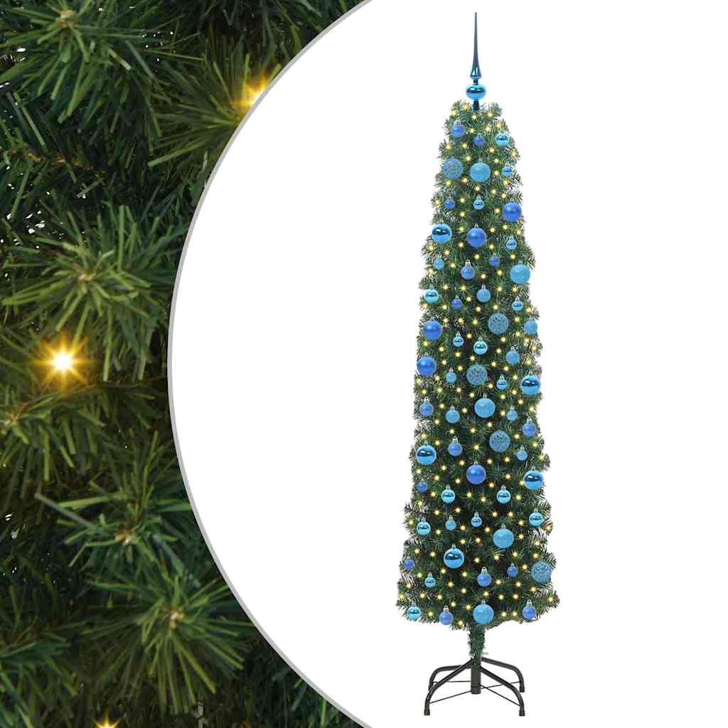 Sztuczna choinka z podstawą Zielony 180 cm PVC, stal i plastik