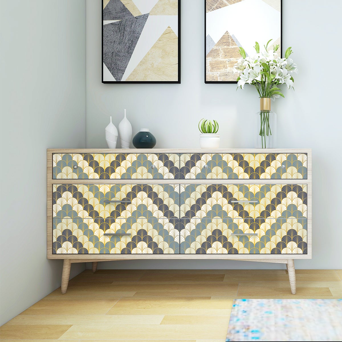 Vinilo muebles escandinavos sergaik - adhesivo de pared - revestimiento sticker mural decorativo - 40x60cm