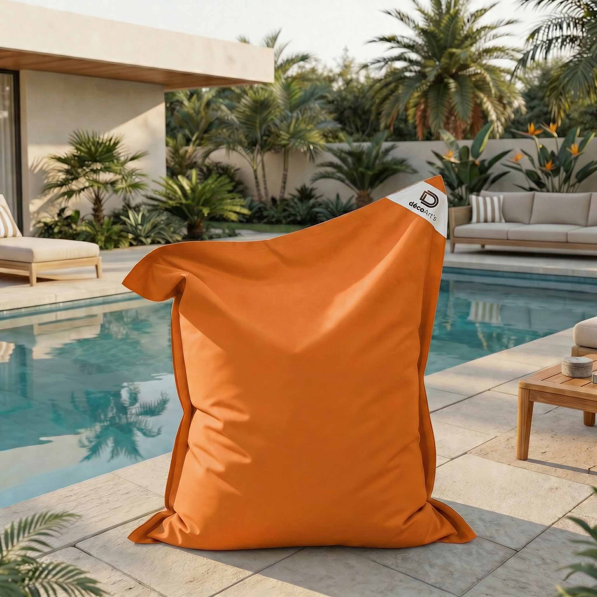 Custodia Pouf Gigante XXL 180x140cm Interno ed Esterno - Arancione - 7