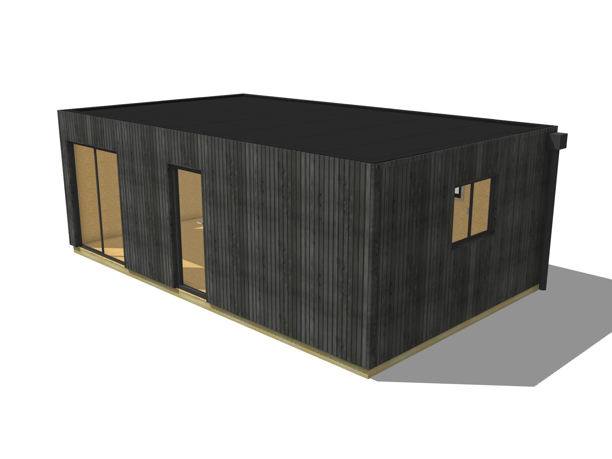 Bureau de jardin ossature bois en bois 7,7 x 4,6 x 2,7 m avec plancher isolé / menuiseries alu k-line - 2