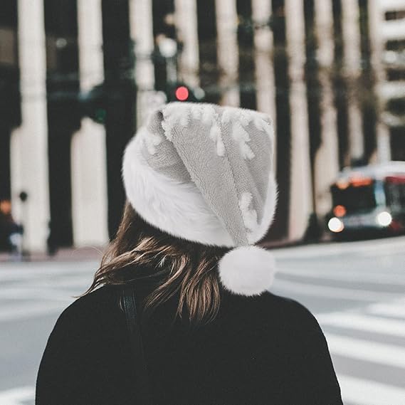 2-częściowy (30*42 cm) unisexowy szary kapelusz świąteczny dla dorosłych klasyczny kapelusz świąteczny dekoracja na imprezę świąteczną - 4