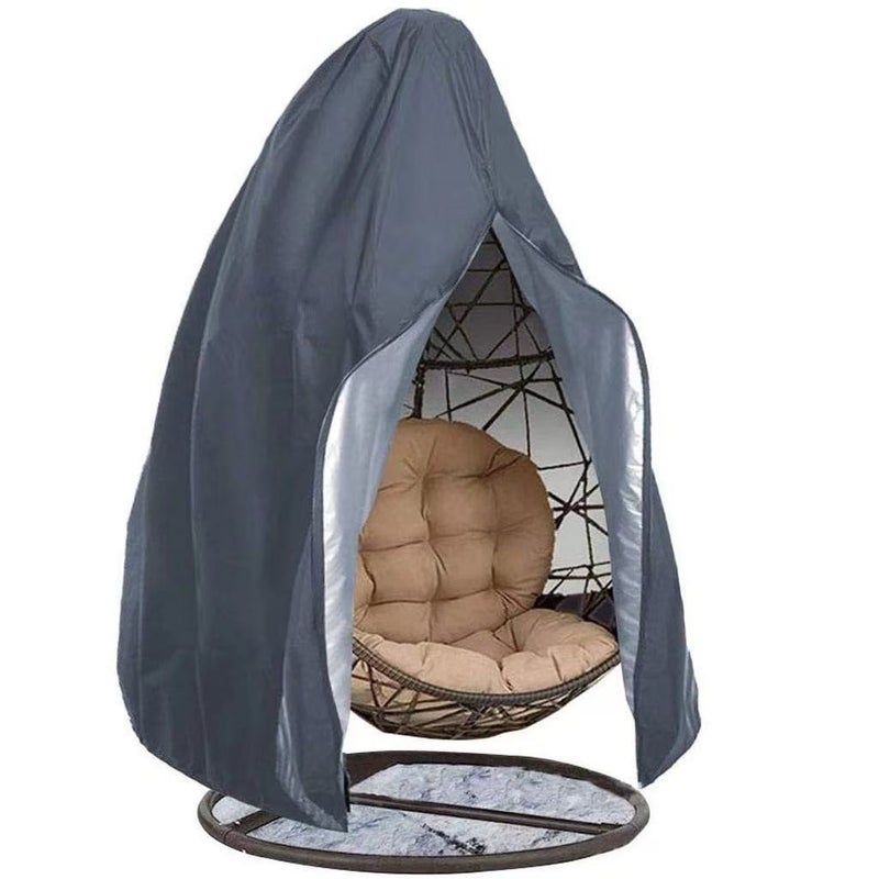 Szary, wodoodporny pokrowiec, 200*230CM, 1 sztuka, pyłoszczelny pokrowiec na wiszący fotel ogrodowy, zapinany na zamek błyskawiczny.
