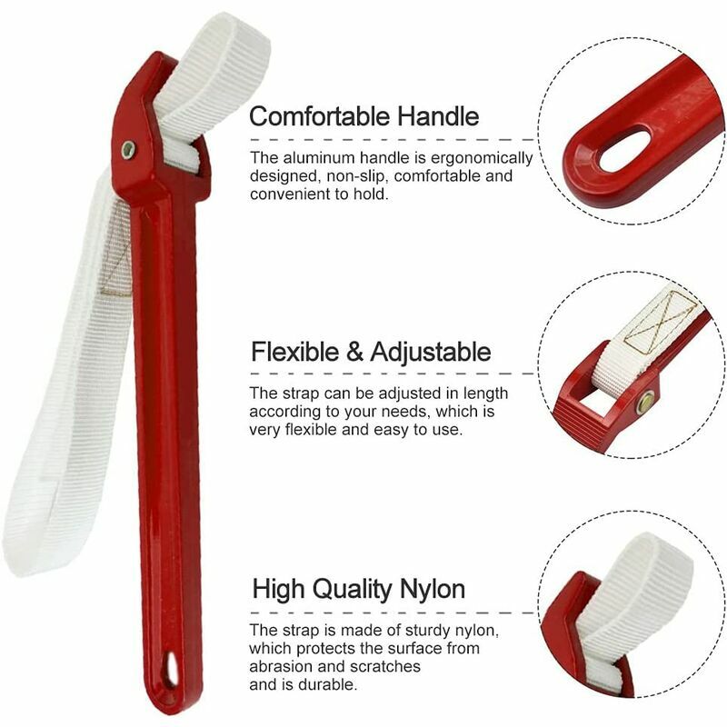 Clé à sangle de 30,5 cm, clé à sangle réglable, couvercle de boîte, serrer, desserrer, outil de plomberie, courroie de filtre, clé à sangle pour ouvre - 2
