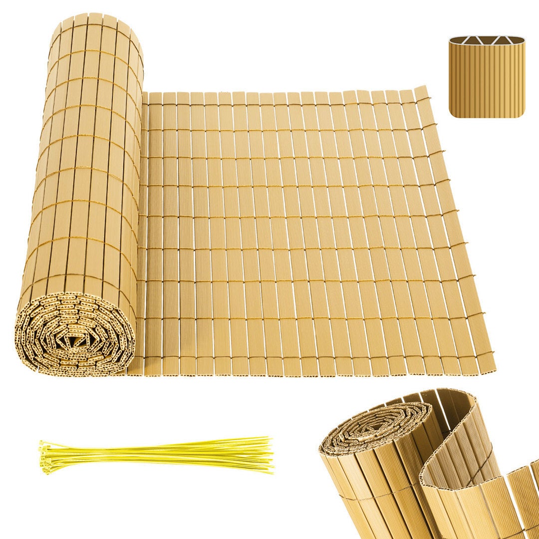 Osłona PVC 80x400 cm, odporna na pogodę, bambus