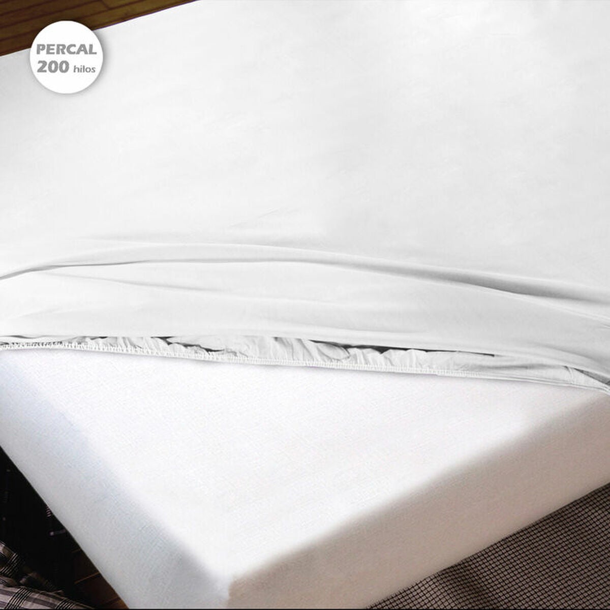 Sábana bajera ajustable hosteline iris premium blanco cama de 90