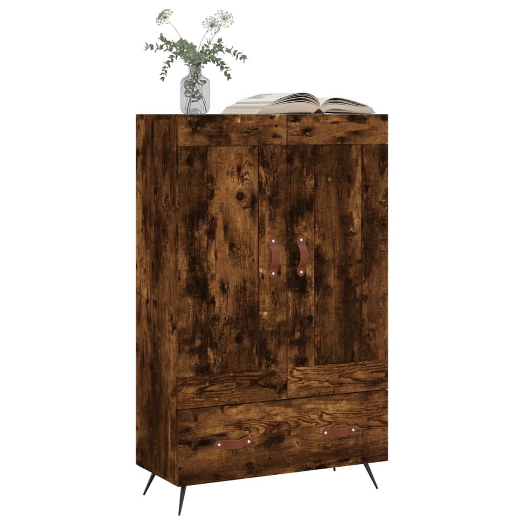 Credenza alta in rovere affumicato 69,5x31x115 cm in multistrato - 3