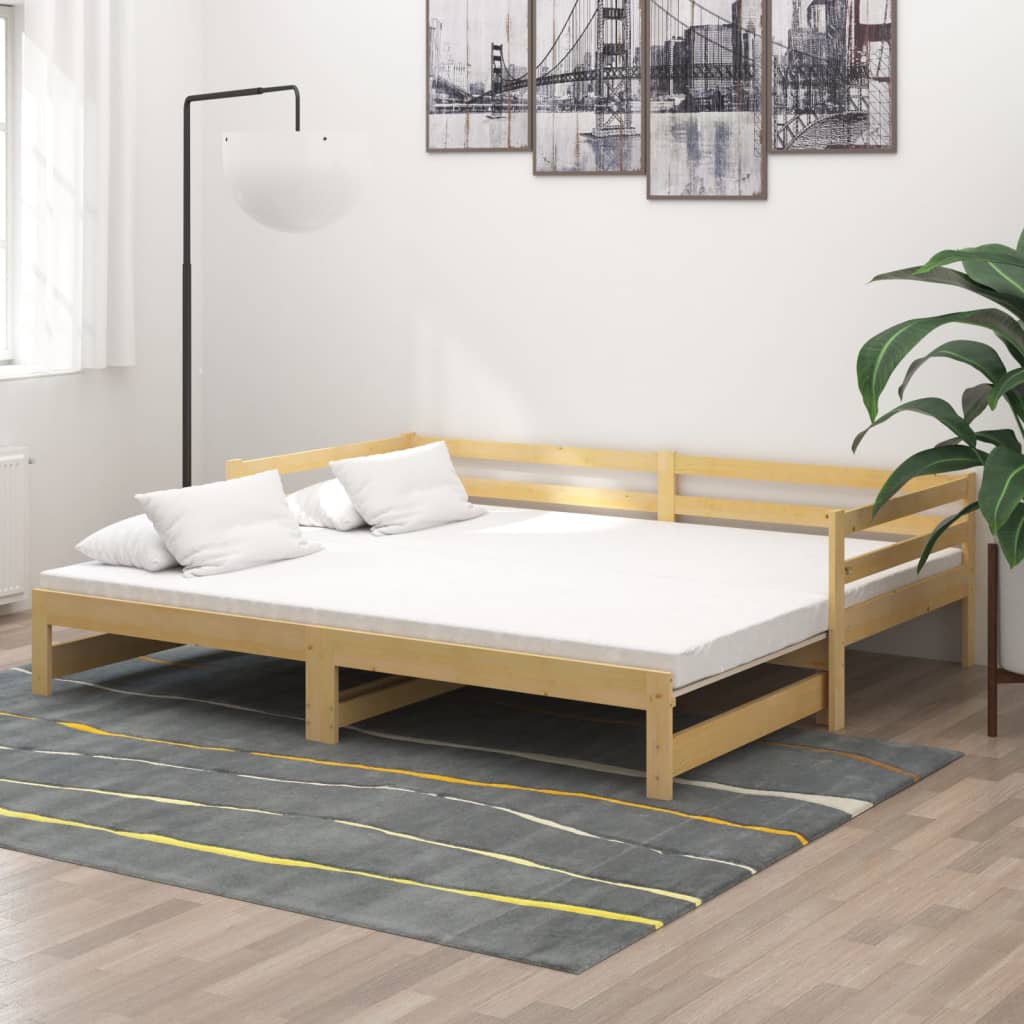 Łóżko wysuwane, 2 x (90x200) cm, lite drewno sosnowe vidaXL