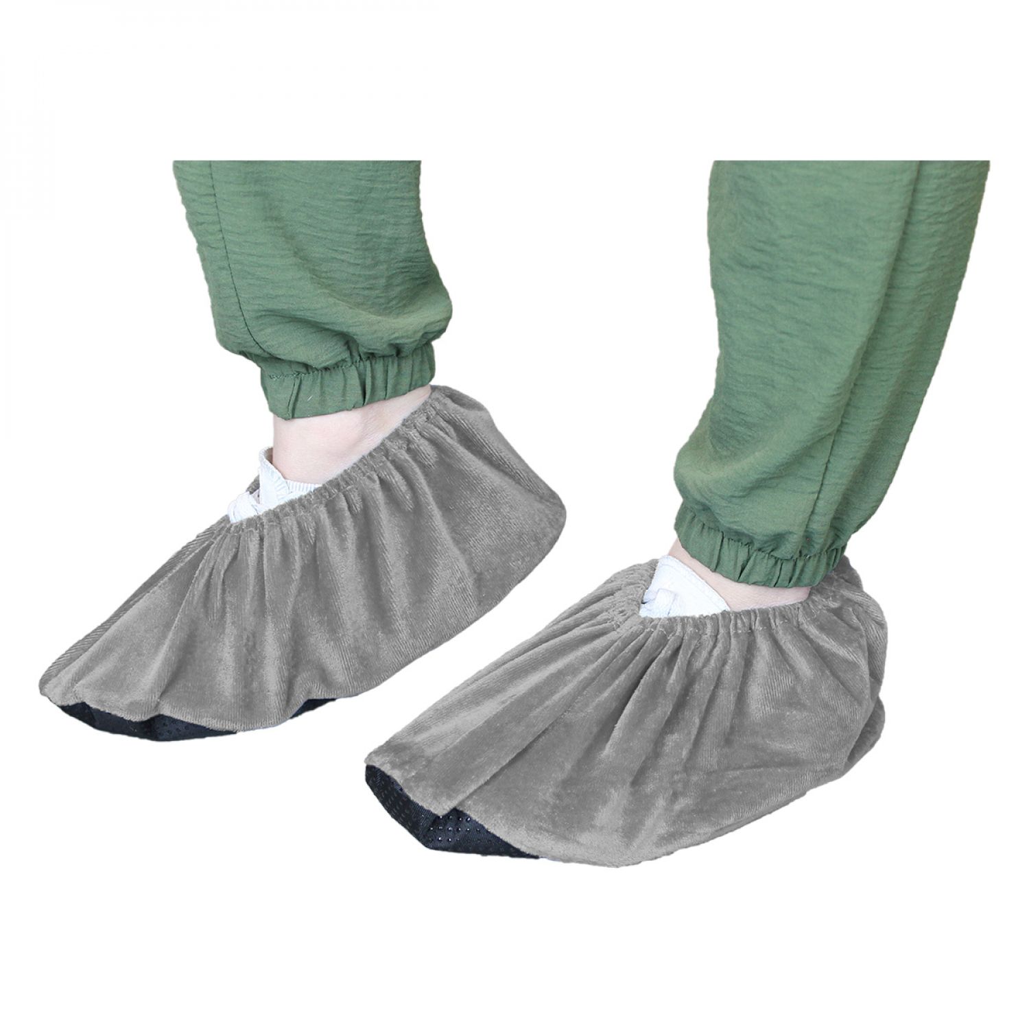 Lot de 5 paires de surchaussures lavables antidérapantes - Gris - Vivezen - 4