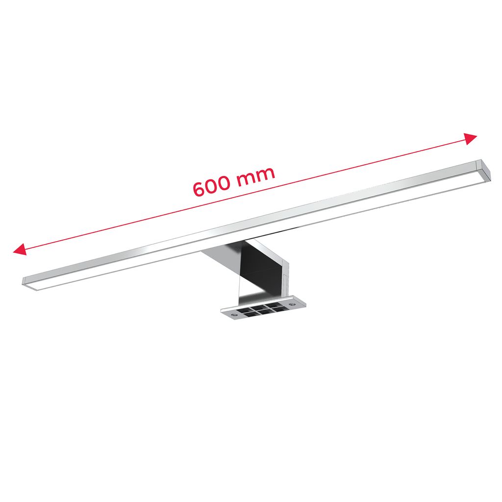 Applique LED salle de bain - chrome - 8W 780lm - 4000K - IP44 - fixation murale et pince miroir - B.K.Licht - 8