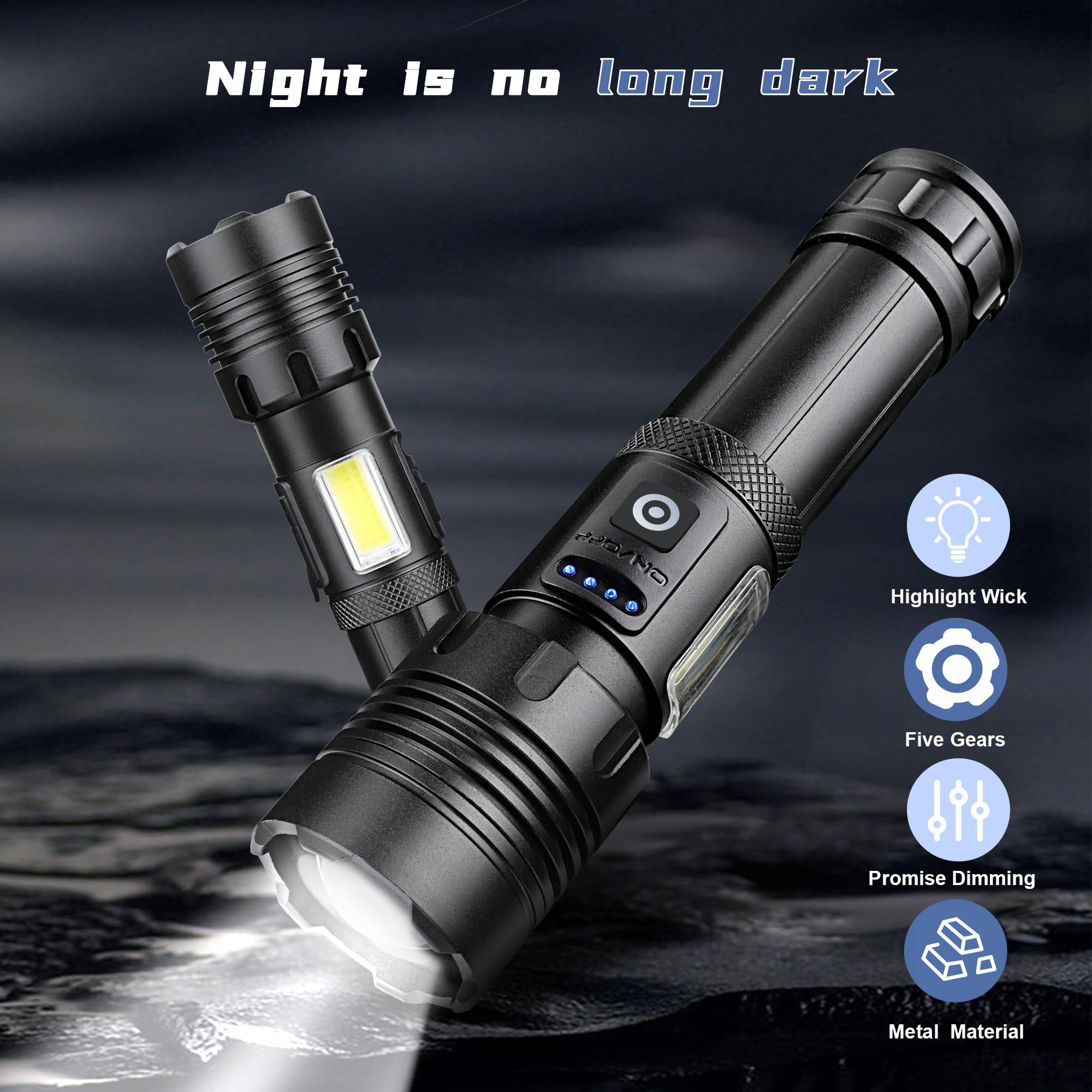 Beta 1833 S - Torcia led ad alta luminosità in robusto alluminio anodizzato, fino a 500 lumen