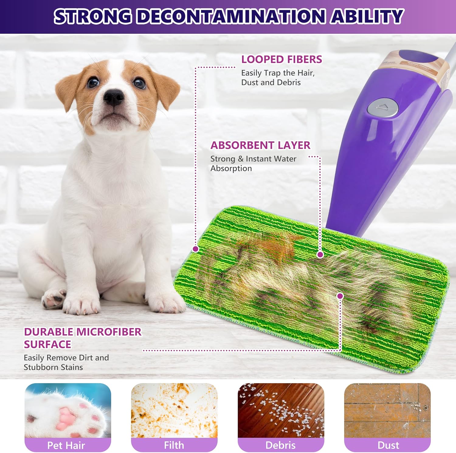 Paños de repuesto de microfibra reutilizables compatibles con Swiffer Wet Jet, paquete de 3 - 3