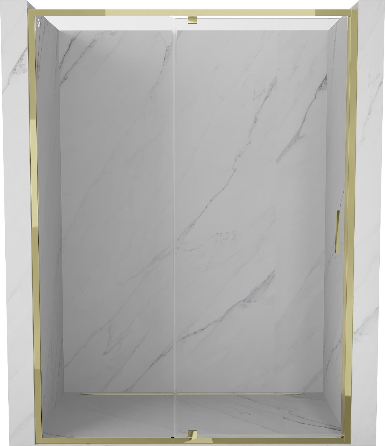 Mexen Exo drzwi prysznicowe uchylne 155 cm, transparent, złote - 819-155-000-50-00