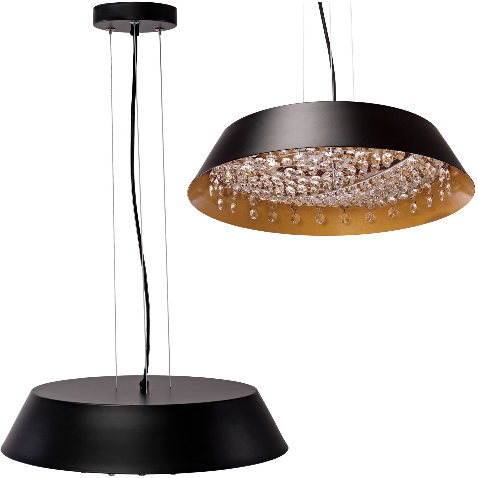 Lampa Sufitowa Wisząca Kryształowa Toolight App1028-Cp Czarny