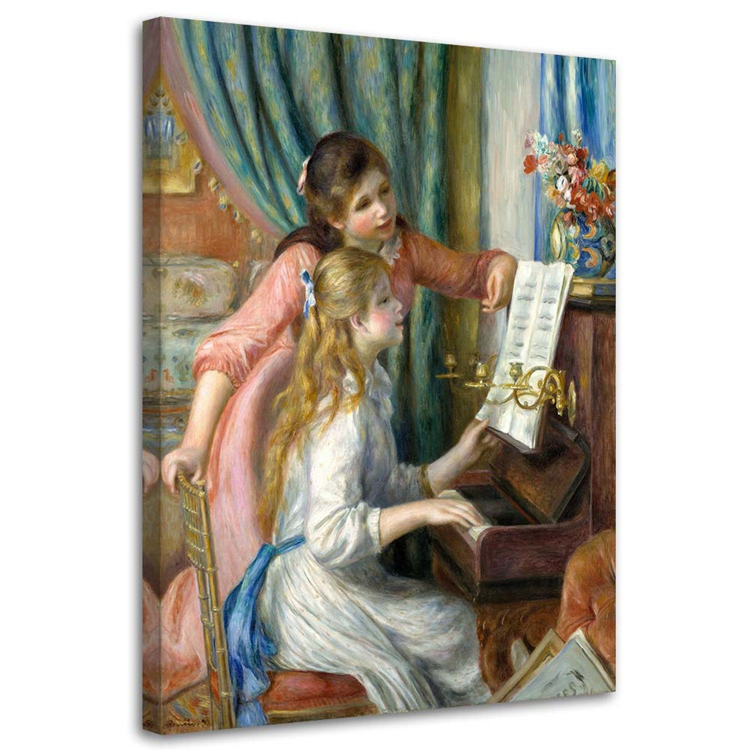Obraz na płótnie, Dziewczęta przy pianinie - A. Renoir reprodukcja 80x120