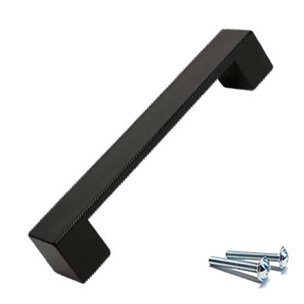6 Un. TIRADOR Asa Mueble resina plástica ABS negro mate Puerta Armario COCINA - Distancia tornillos 128MM - 2