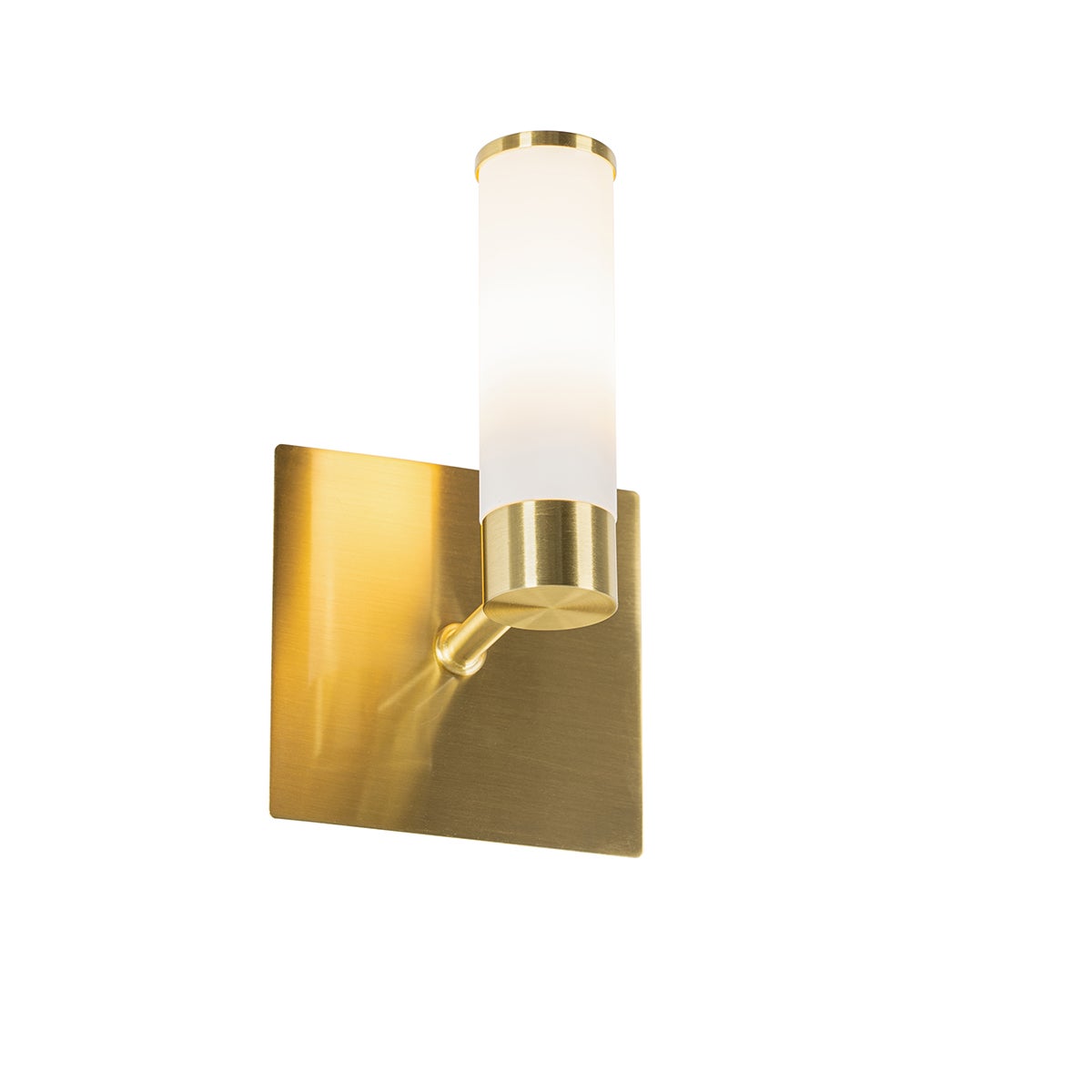 Qazqa moderne applique murale - Bath - doré/laiton, carré, max. 28w, g9, 10.5cm, IP44, idéal pour la salle de bains - 7